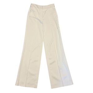 Veronica Beard Cream Wide-Leg Trousers